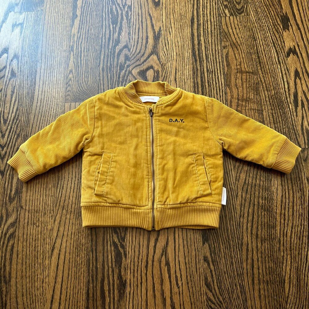 Tiny Cottons D.A.Y. Yellow Corduroy Bomber Jacket (12-18M)